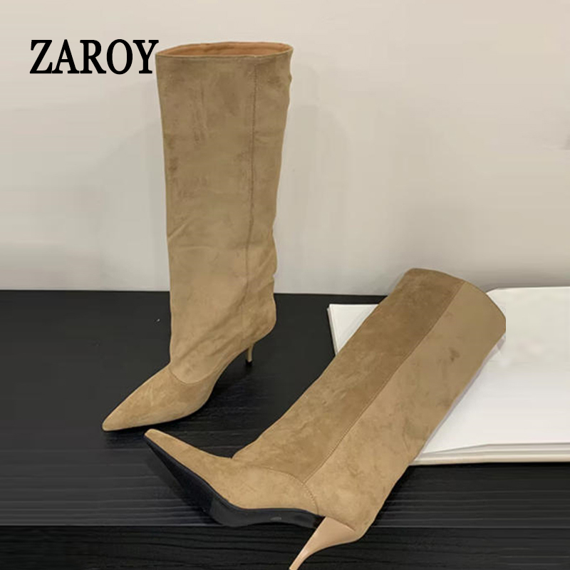 Knee High Boots Women - ZAROY Kniehoge Dameslaarzen Winter Warme Sneeuwlaarzen