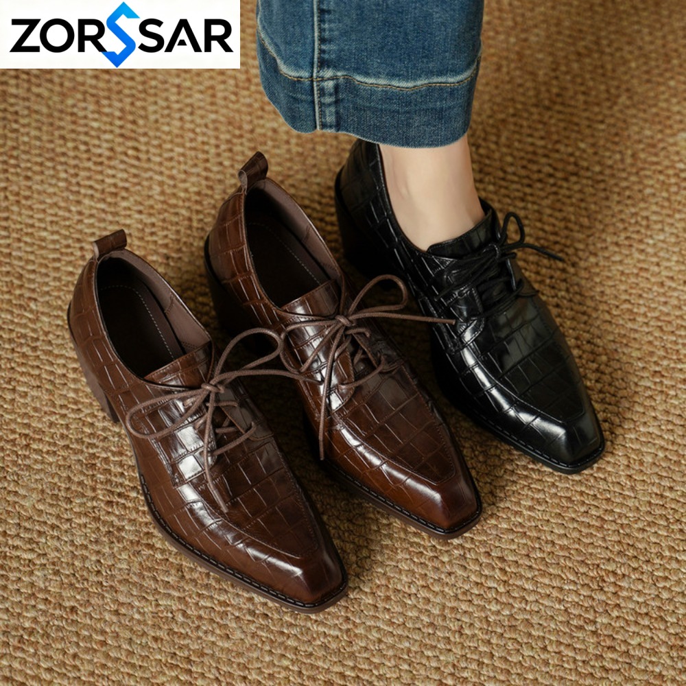 Oxford Lace Up Women - Dames schoenen van echt leer, lente