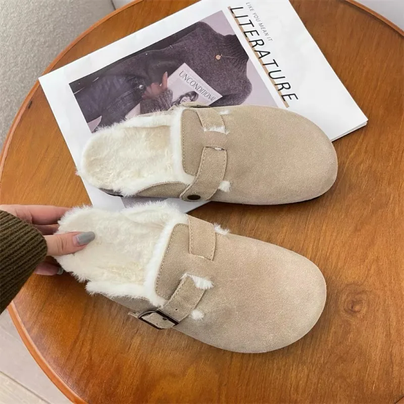 Women'S Shoes Clogs - Comfortabele, klassieke klompen van imitatiebont voor