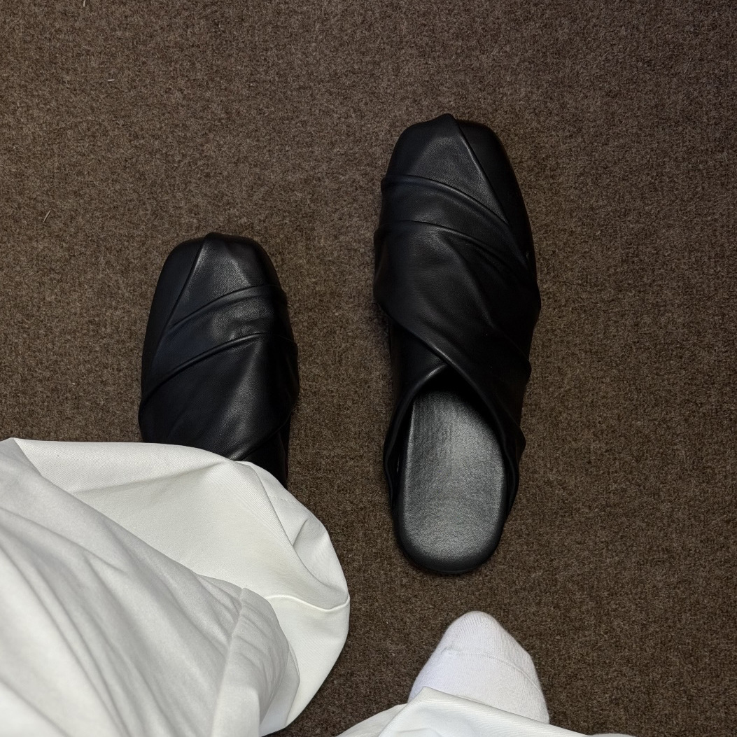 Zwarte vintage leren schoenen, - Mule Slip On recensie en prijs