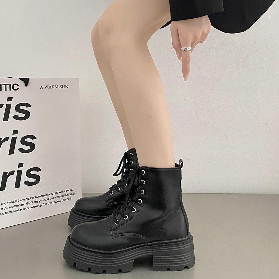 Britse stijl witte dikke zool  - Sock Boot Women recensie en prijs