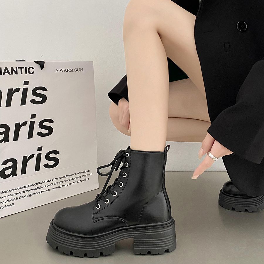 Britse stijl witte dikke zool  - Sock Boot Women recensie en prijs