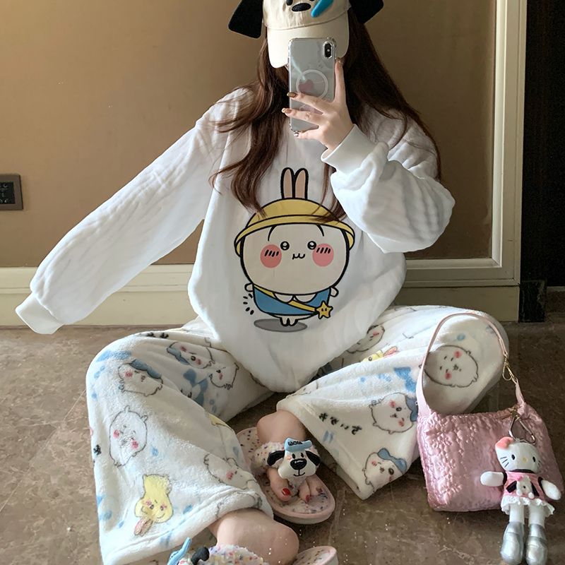 Cartoon Usagi fleece pyjamaset - Women Shoes Xxl recensie en prijs