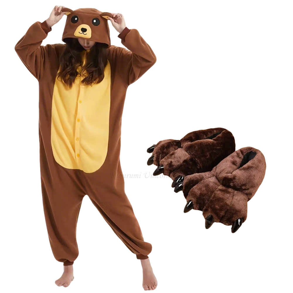 Volwassen bruine beer Kigurumi - Women Shoes Xxl recensie en prijs