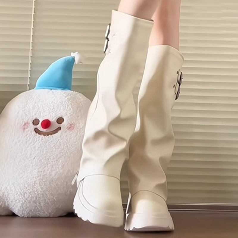 Punk Stijl Splicing Dikke Bode - Knee High Boots Women recensie en prijs